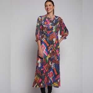 Vilagallo Multicolor Kara Ikat Sequin Dress
